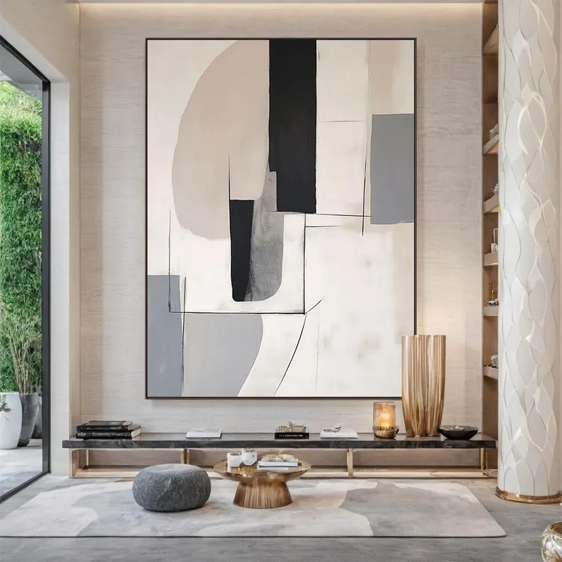 Beige Abstract Painting #ABSL33