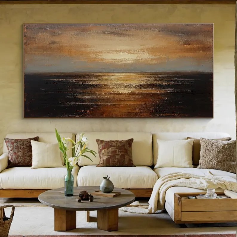 Brown Seascape Art #ABSL24