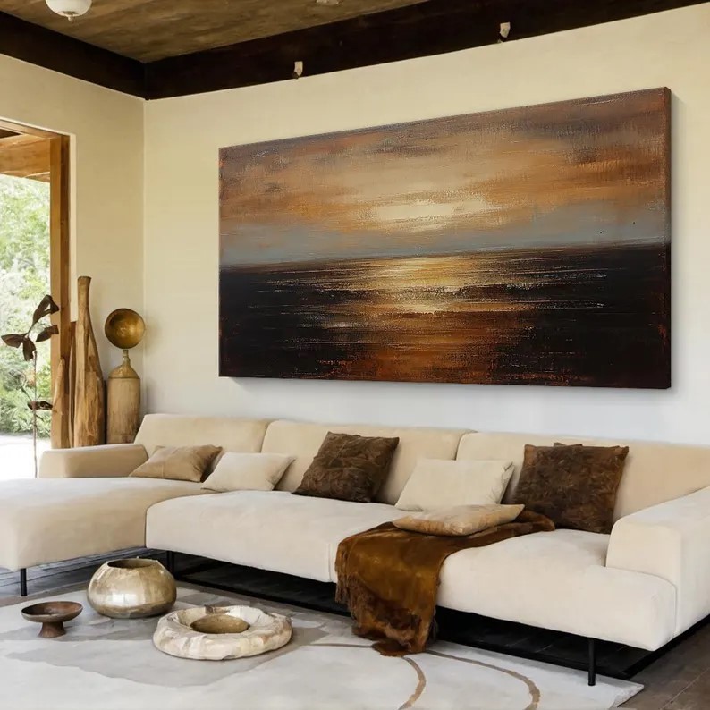 Brown Seascape Art #ABSL24