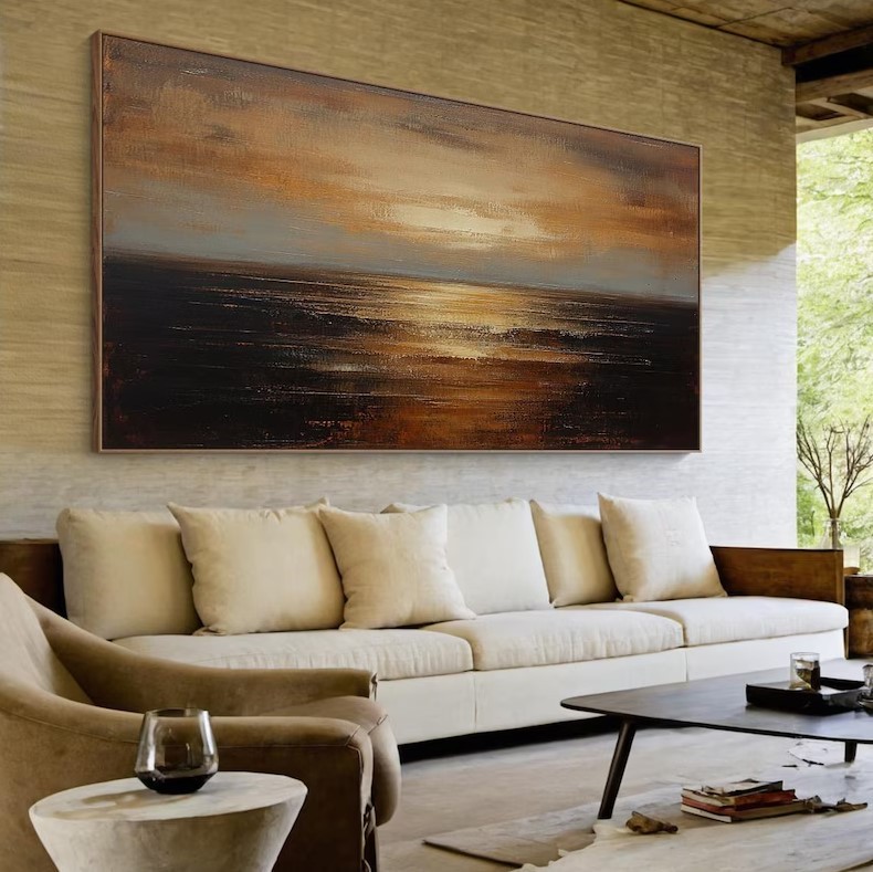 Brown Seascape Art #ABSL24