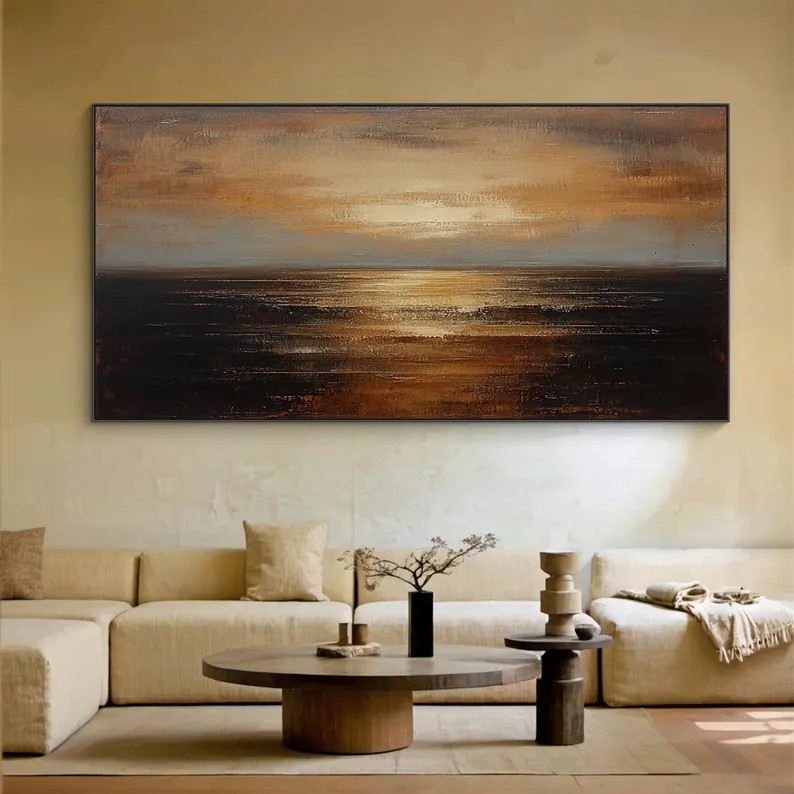 Brown Seascape Art #ABSL24