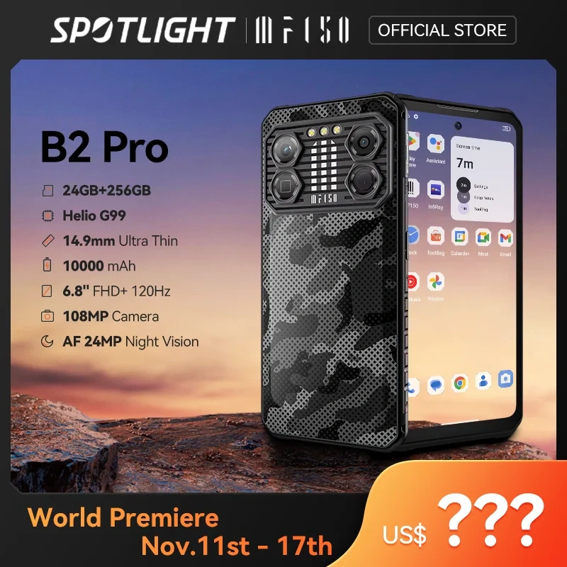 [World Premiere]IIIF150 B2 Pro Rugged MobilePhone G99 120Hz 6.8'' Screen 12GB+12GB 256GB 108MP Camera Ultra-Thin Rugged 10000mAh