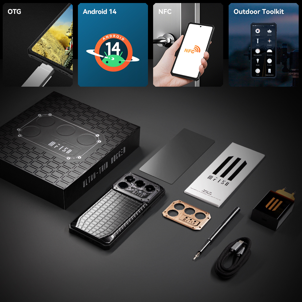 IIIF150 Raptor 5G Rugged Phone MediaTek Dimensity 7050 5G Chip 6.78inch Flexible 120Hz FHD+ AMOLED Display 32GB+512GB 10000mAh Battery 65W GaN Fast Charge 50MP Main Camera Supports thermal imaging Smartphone