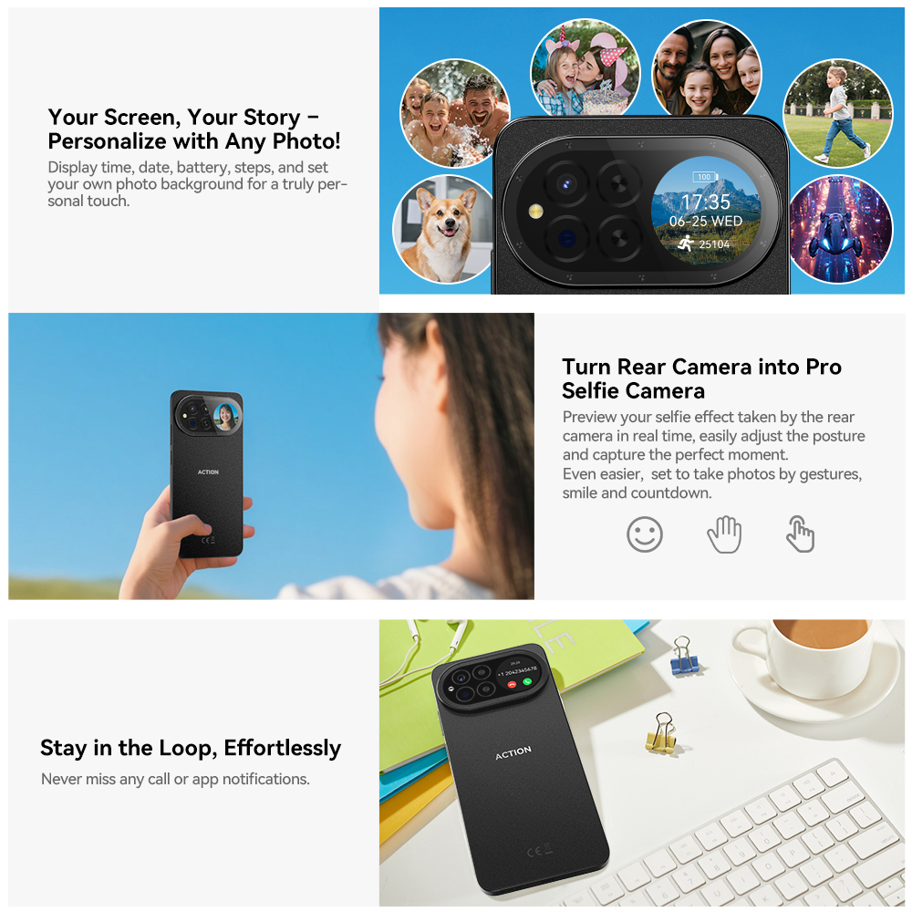 IIIF150 Action 15 Smartphone Dual Screen Design 24GB RAM 256GB ROM 6.67" HD+ 90Hz Display 5100mAh IP68 IP69K