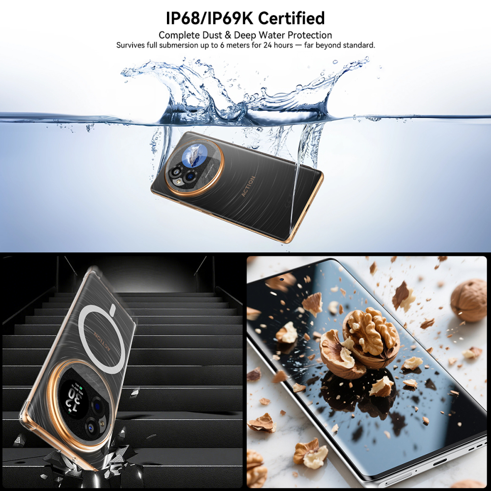 IIIF150 Action 15 Pro Smartphone Smart Sub-Screen 6.78" FHD+ 3D AMOLED Display 5100mAh IP68 IP69K Waterproof Anti-drop Phone
