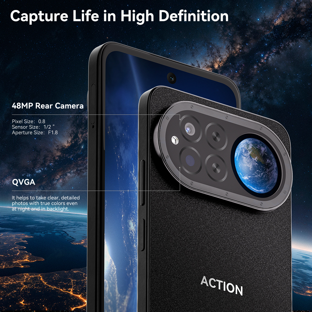 IIIF150 Action 15 Smartphone Dual Screen Design 24GB RAM 256GB ROM 6.67" HD+ 90Hz Display 5100mAh IP68 IP69K