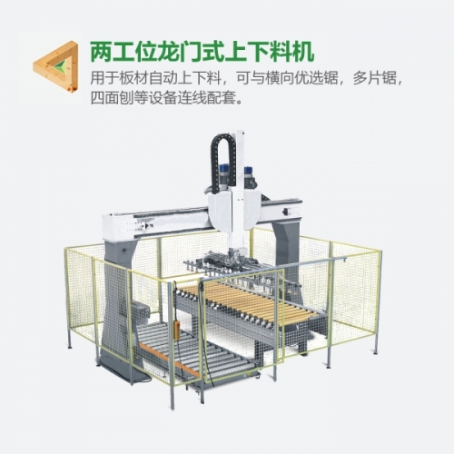 TWO-STATION GANTRY TYPE LOADING AND UNLOADING MACHINE