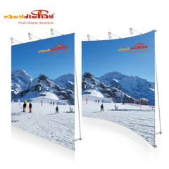 Easy Curved L banner stand dual version