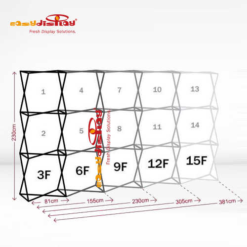 Easy Fabric Pop up Straight 3x3