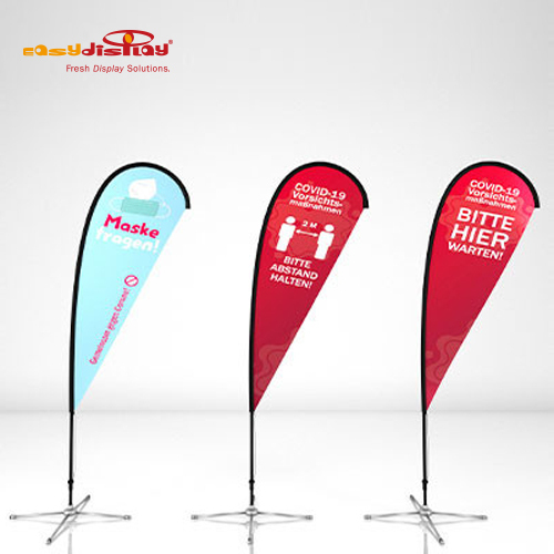 Easy Beach Flag Flying Banner Double Side S