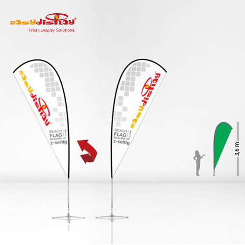 Easy Beach Flag Flying Banner Double Side L