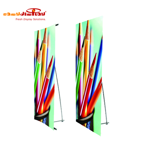 Easy Curved L banner stand dual version