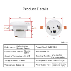 Zigbee Smart Ceiling-Mounted Gateway