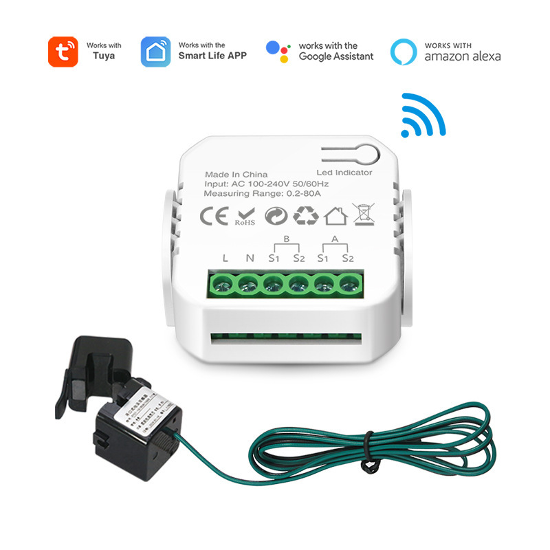 Tuya WiFi Single/Dual-channel Metering Switch with Circuit Breaker Smart Energy Meter