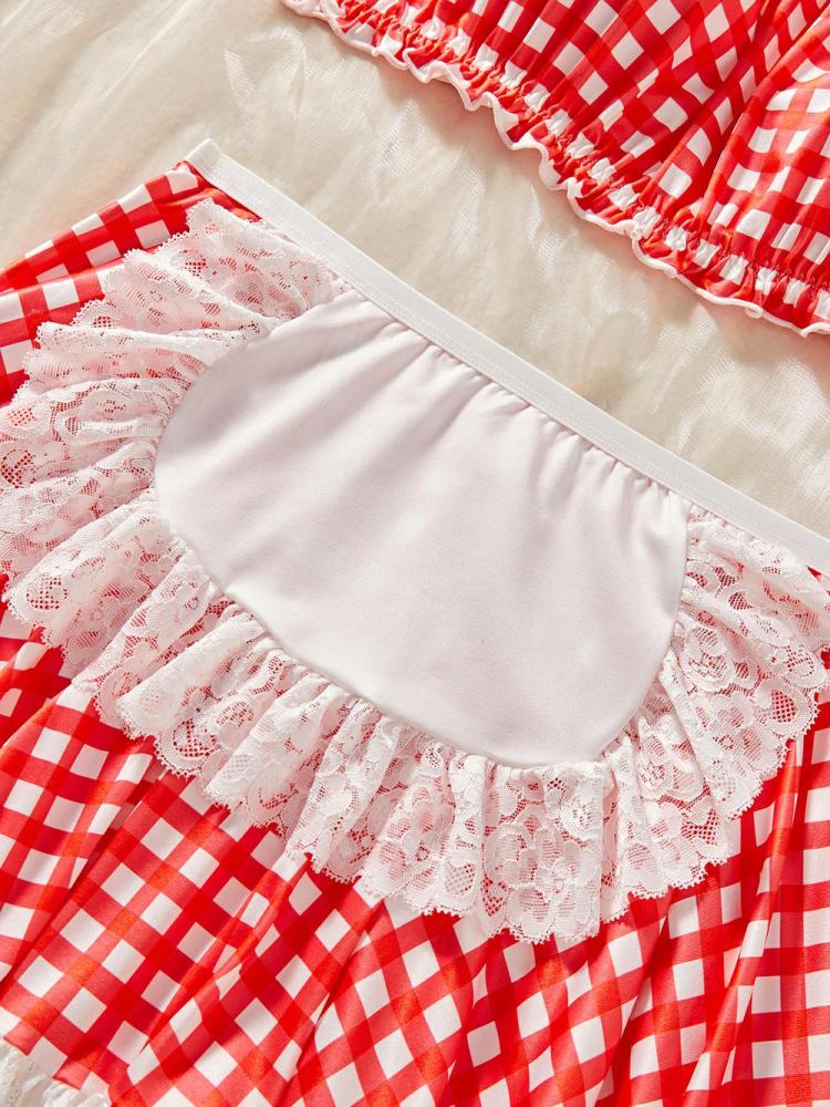 Red and White Plaid Dress