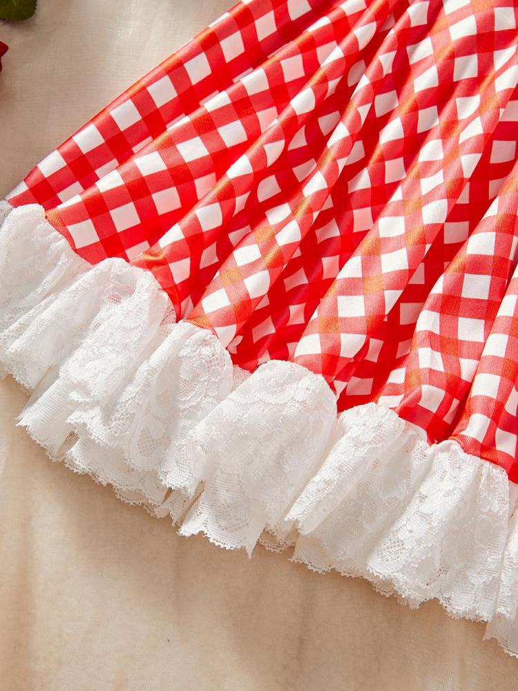 Red and White Plaid Dress