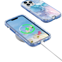 Exquisite Marble Pattern PC TPU 3 in   1 Phone Case with IMD Craftsmanship