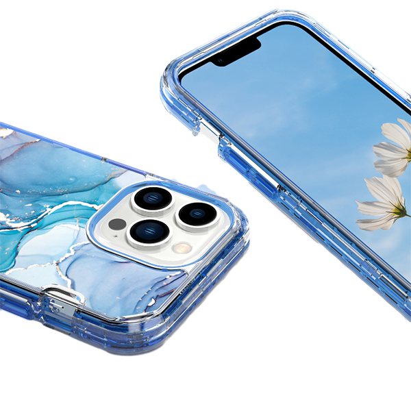 Exquisite Marble Pattern PC TPU 3 in   1 Phone Case with IMD Craftsmanship