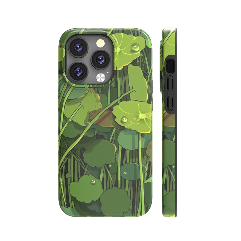 Fully-Encased IMD Dual-Coated Minimalist Green Phone Case - Durable & Eco-friendly Design for Enhanced Protection