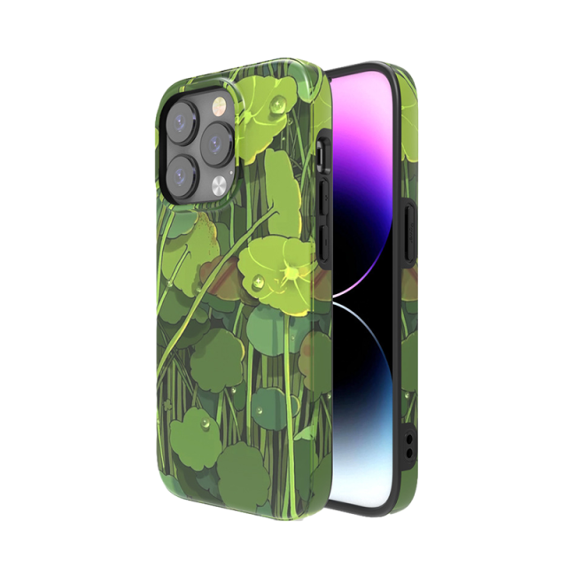 Fully-Encased IMD Dual-Coated Minimalist Green Phone Case - Durable & Eco-friendly Design for Enhanced Protection