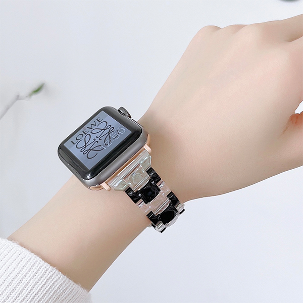 Apple Watch Band: Sleek Laser-Cut Color-Block Tri-Bead iWatch Strap for Stylish Appeal