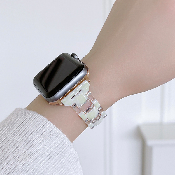 Apple Watch Band: Sleek Laser-Cut Color-Block Tri-Bead iWatch Strap for Stylish Appeal