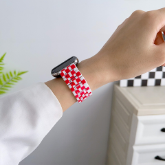 Mosaic Grid Woven Pattern Apple iWatch Band: Tri-Bead Strap for Unique Style & Comfort