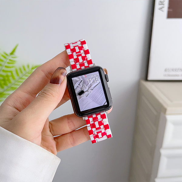 Mosaic Grid Woven Pattern Apple iWatch Band: Tri-Bead Strap for Unique Style & Comfort