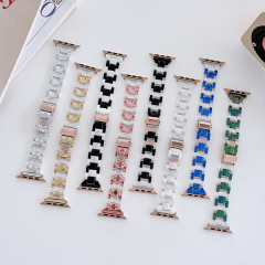 Apple Watch Band: Sleek Laser-Cut Color-Block Tri-Bead iWatch Strap for Stylish Appeal