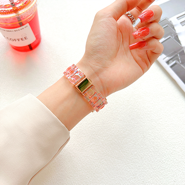 Laser Iridescent Apple iWatch Band: Resin Plated Tri-Bead 'Small Waist' Strap for Enhanced Aesthetic