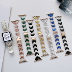 Apple Watch Band: Sleek Laser-Cut Color-Block Tri-Bead iWatch Strap for Stylish Appeal