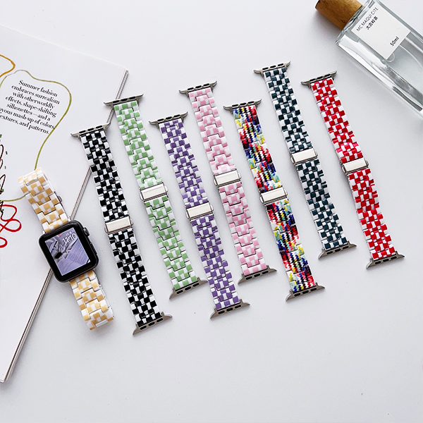 Mosaic Grid Woven Pattern Apple iWatch Band: Tri-Bead Strap for Unique Style & Comfort