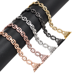 Diamond-Set Stainless Steel Watch Band for Apple Watch 8 - VO Design