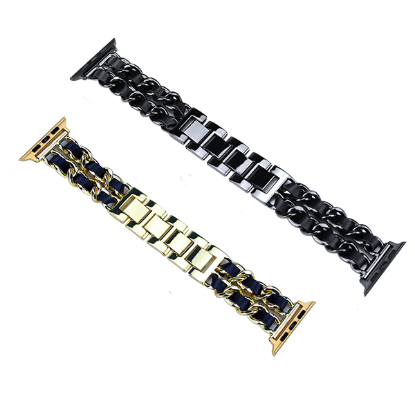 Denim Chain Watch Band for Apple Watch 8 - Stainless Steel Metal Link Bracelet