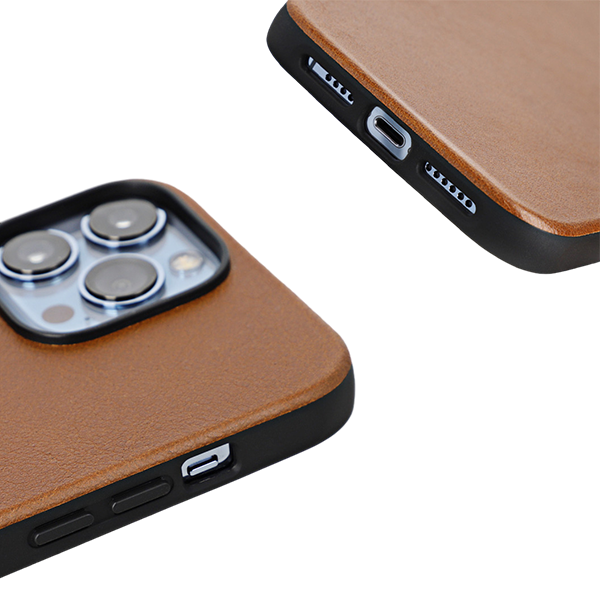 High-End Genuine Leather Magnetic Phone Case for Wireless Charging