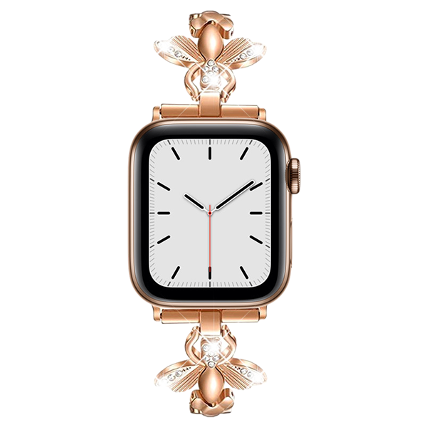 Bee Diamond-Set Watch Band for Apple Watch 8 - Metal Bee Design
