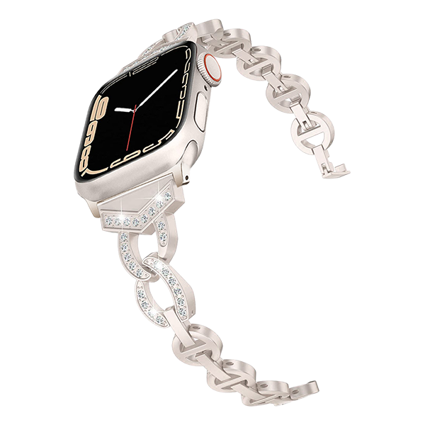 Diamond-Set Stainless Steel Watch Band for Apple Watch 8 - VO Design