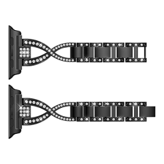 Cross-Chain Diamond Set Stainless Steel Watch Band for Apple Watch 8 Series
