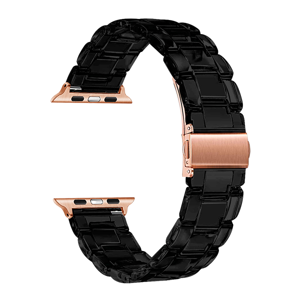 Transparent Glacial Resin Strap for Apple Watch with Three Beads, Compatible with Series 8/6/5/4/3