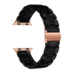 Transparent Glacial Resin Strap for Apple Watch with Three Beads, Compatible with Series 8/6/5/4/3