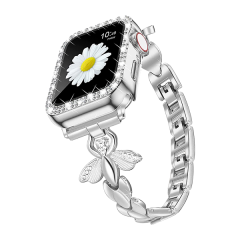 Bee Diamond-Set Watch Band for Apple Watch 8 - Metal Bee Design