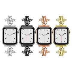 Bee Diamond-Set Watch Band for Apple Watch 8 - Metal Bee Design