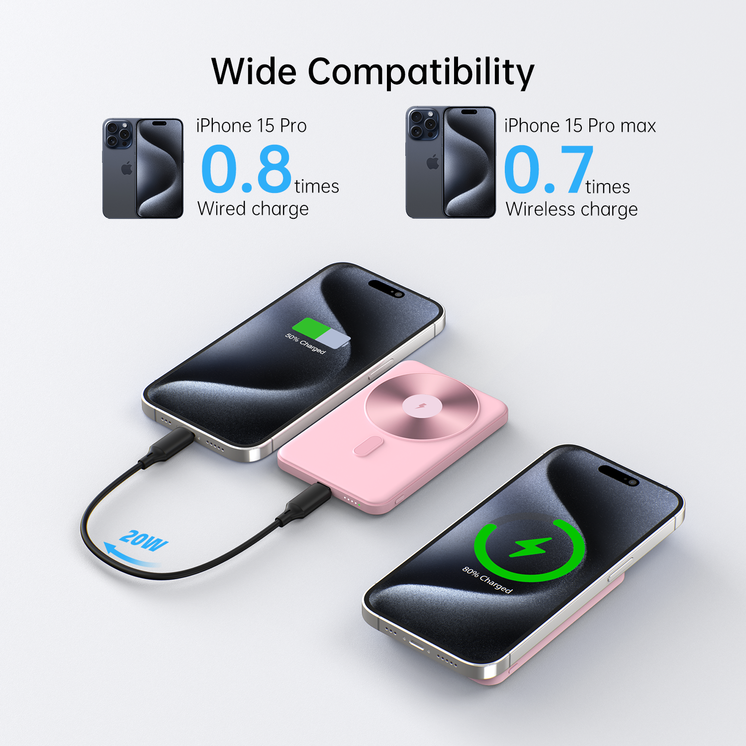 Ultra-Thin 20W Magnetic Power Bank MP08 - Portable Charging Solution