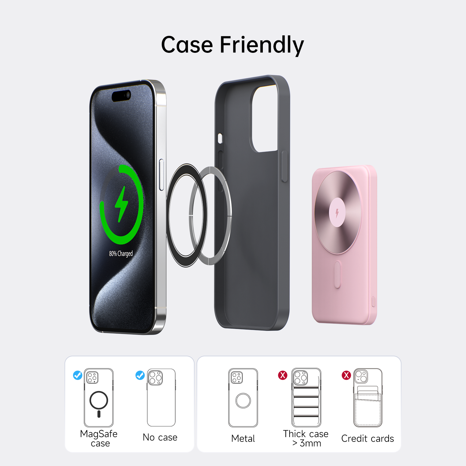 Ultra-Thin 20W Magnetic Power Bank MP08 - Portable Charging Solution
