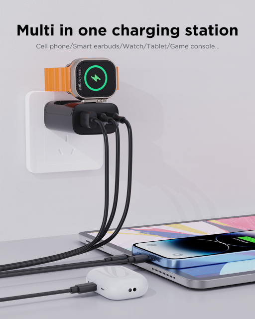 43W UL/CE Certified 3-in-1 Charger for Mobile, Tablet, Smartwatch & Airpods - B2B Bulk Orders