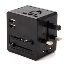 "Versatile Multi-Country Plug with USB & Customizable Logo - B2B Bulk Orders"