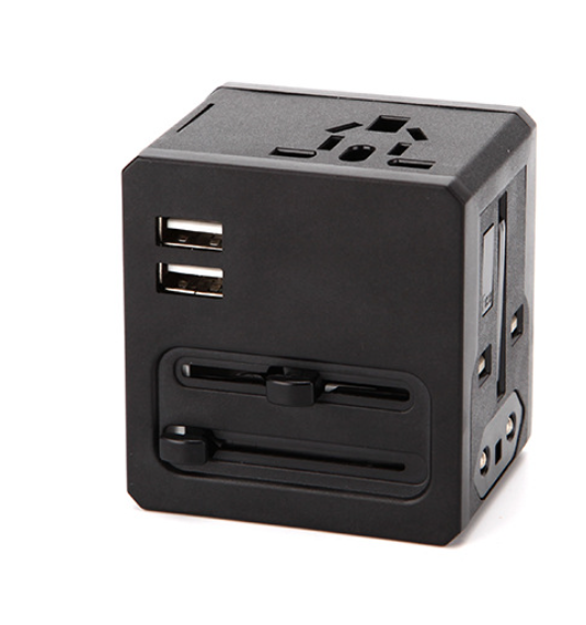 "Versatile Multi-Country Plug with USB & Customizable Logo - B2B Bulk Orders"