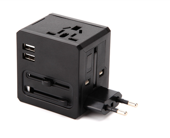 "Versatile Multi-Country Plug with USB & Customizable Logo - B2B Bulk Orders"