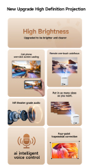 S6 1080P HD Projector - Remote Control, Modern Design for Home Use