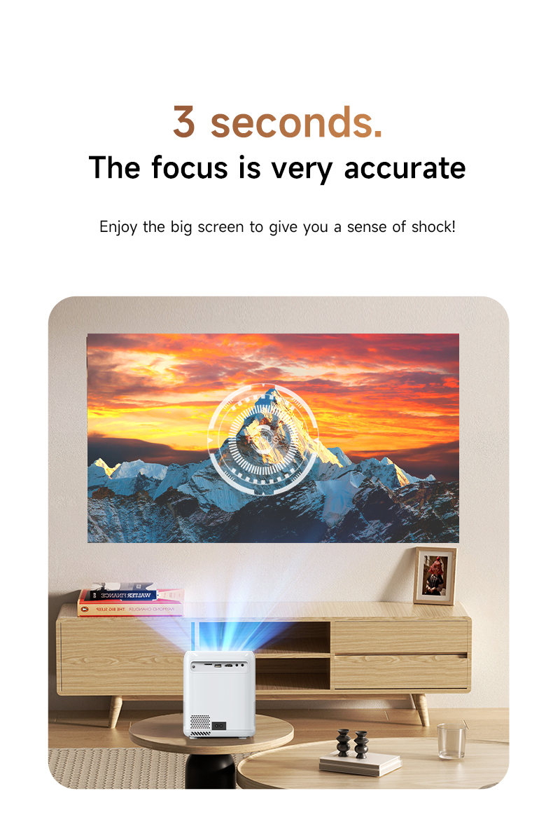S6 1080P HD Projector - Remote Control, Modern Design for Home Use